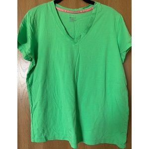 Green V-Neck Top